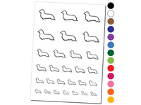 Long Haired Dachshund Dog Outline Temporary Tattoo Water Resistant Fake Body Art Set Collection