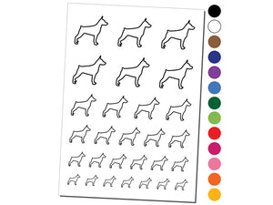 Miniature Pinscher Min Pin Dog Outline Temporary Tattoo Water Resistant Fake Body Art Set Collection