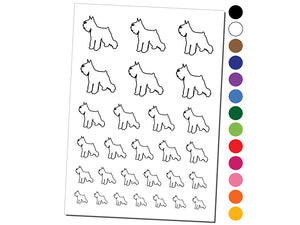 Miniature Schnauzer Dog Outline Temporary Tattoo Water Resistant Fake Body Art Set Collection