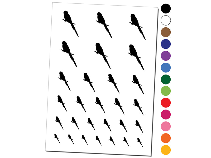 Parakeet on Branch Bird Solid Temporary Tattoo Water Resistant Fake Body Art Set Collection