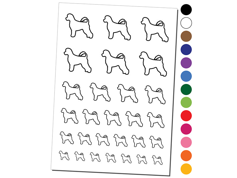 Portuguese Water Dog Outline Temporary Tattoo Water Resistant Fake Body Art Set Collection