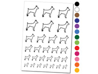 Rat Terrier Dog Outline Temporary Tattoo Water Resistant Fake Body Art Set Collection