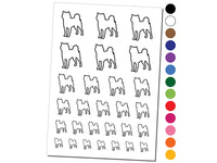 Shiba Inu Dog Outline Temporary Tattoo Water Resistant Fake Body Art Set Collection