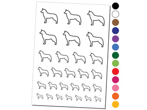 Siberian Husky Dog Outline Temporary Tattoo Water Resistant Fake Body Art Set Collection