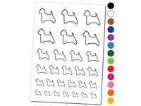 Westie West Highland White Terrier Dog Outline Temporary Tattoo Water Resistant Fake Body Art Set Collection