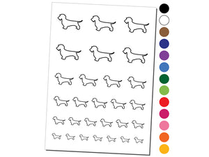 Wirehaired Dachshund Dog Outline Temporary Tattoo Water Resistant Fake Body Art Set Collection
