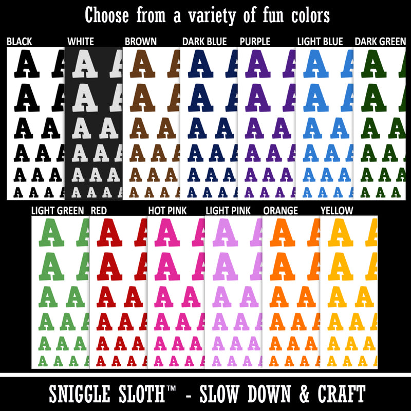 Letter A Uppercase Fun Bold Font Temporary Tattoo Water Resistant Fake Body Art Set Collection