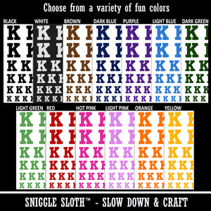 Letter K Uppercase Fun Bold Font Temporary Tattoo Water Resistant Fake Body Art Set Collection