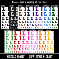 Letter L Uppercase Fun Bold Font Temporary Tattoo Water Resistant Fake Body Art Set Collection