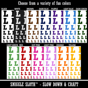 Letter L Uppercase Fun Bold Font Temporary Tattoo Water Resistant Fake Body Art Set Collection