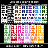 Letter M Uppercase Fun Bold Font Temporary Tattoo Water Resistant Fake Body Art Set Collection