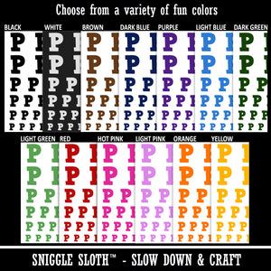 Letter P Uppercase Fun Bold Font Temporary Tattoo Water Resistant Fake Body Art Set Collection