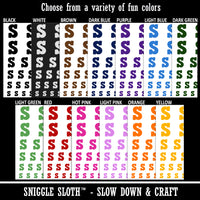 Letter S Uppercase Fun Bold Font Temporary Tattoo Water Resistant Fake Body Art Set Collection
