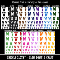 Letter W Uppercase Fun Bold Font Temporary Tattoo Water Resistant Fake Body Art Set Collection