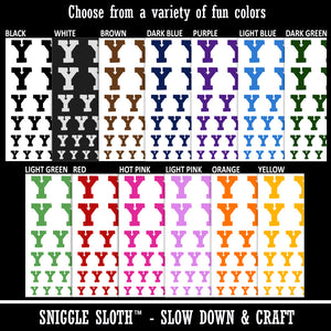 Letter Y Uppercase Fun Bold Font Temporary Tattoo Water Resistant Fake Body Art Set Collection