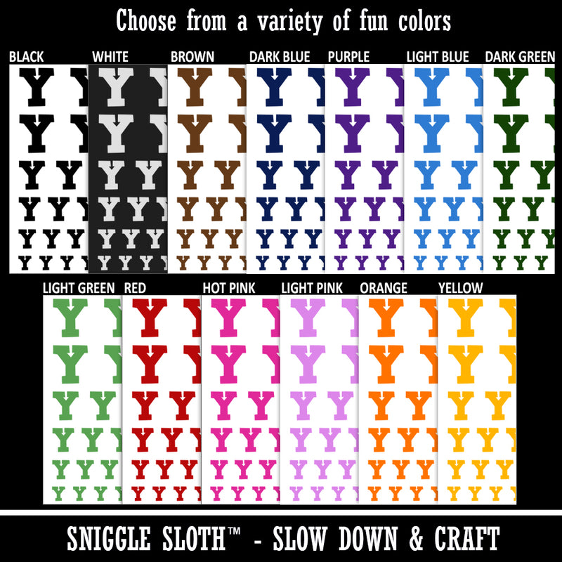 Letter Y Uppercase Fun Bold Font Temporary Tattoo Water Resistant Fake Body Art Set Collection