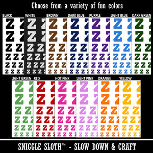 Letter Z Uppercase Fun Bold Font Temporary Tattoo Water Resistant Fake Body Art Set Collection