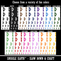 Letter D Uppercase Felt Marker Font Temporary Tattoo Water Resistant Fake Body Art Set Collection