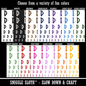 Letter D Uppercase Felt Marker Font Temporary Tattoo Water Resistant Fake Body Art Set Collection
