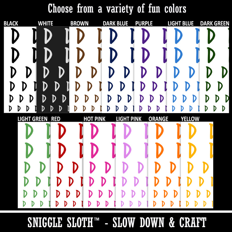 Letter D Uppercase Felt Marker Font Temporary Tattoo Water Resistant Fake Body Art Set Collection