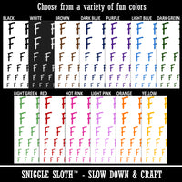Letter F Uppercase Felt Marker Font Temporary Tattoo Water Resistant Fake Body Art Set Collection