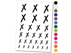 Letter X Uppercase Felt Marker Font Temporary Tattoo Water Resistant Fake Body Art Set Collection