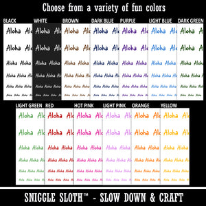 Aloha Fun Text Temporary Tattoo Water Resistant Fake Body Art Set Collection