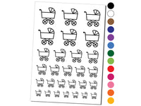 Baby Carriage Pram Stroller Temporary Tattoo Water Resistant Fake Body Art Set Collection