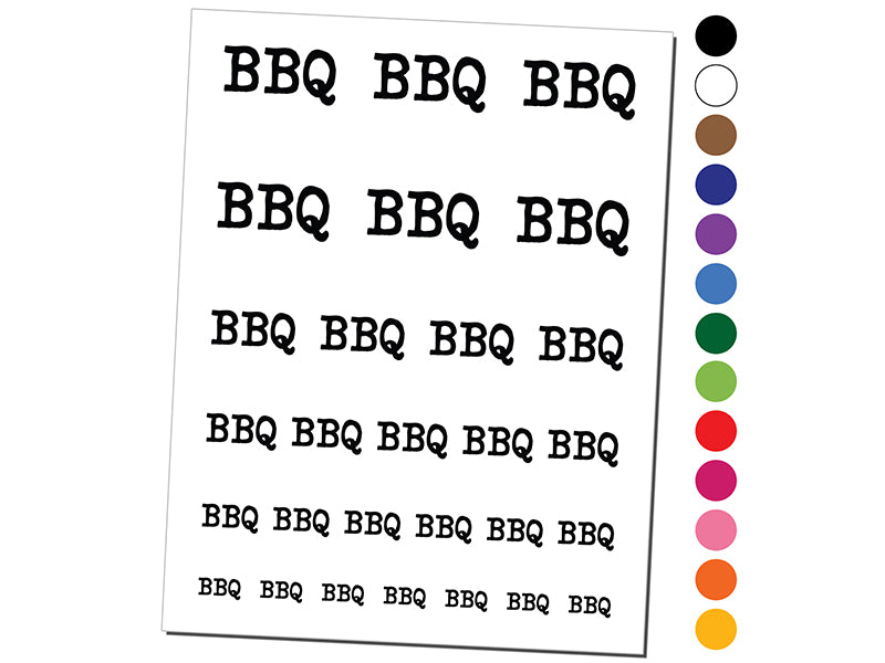 BBQ Fun Text Temporary Tattoo Water Resistant Fake Body Art Set Collection