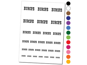 Europe Fun Text Temporary Tattoo Water Resistant Fake Body Art Set Collection