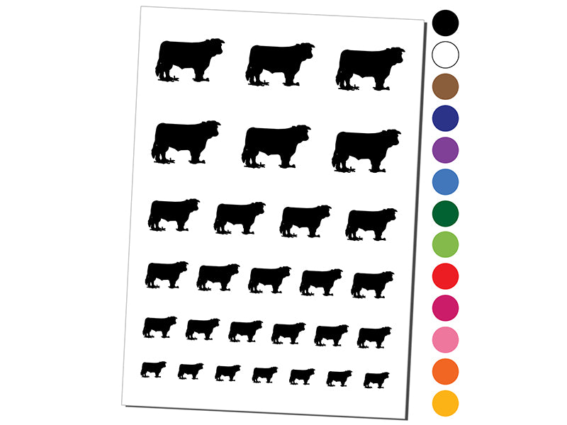 Hereford Cow Solid Temporary Tattoo Water Resistant Fake Body Art Set Collection