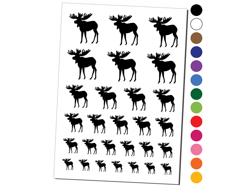 Moose Solid Temporary Tattoo Water Resistant Fake Body Art Set Collection