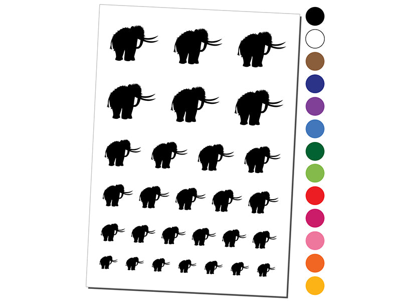 Woolly Mammoth Solid Temporary Tattoo Water Resistant Fake Body Art Set Collection