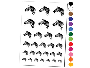 Zebra Head Profile Sketch Temporary Tattoo Water Resistant Fake Body Art Set Collection
