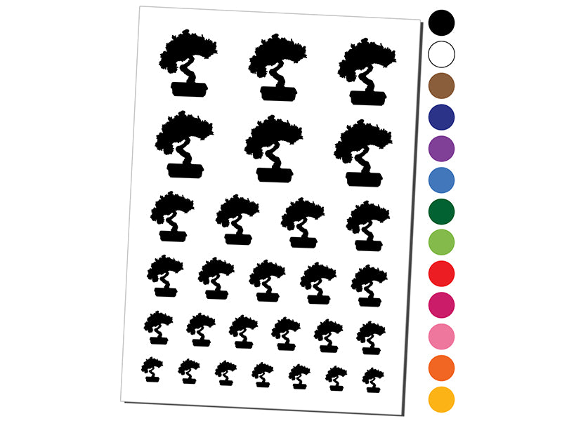 Bonsai Tree Solid Temporary Tattoo Water Resistant Fake Body Art Set Collection