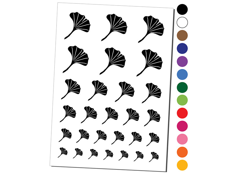 Ginkgo Leaf Temporary Tattoo Water Resistant Fake Body Art Set Collection