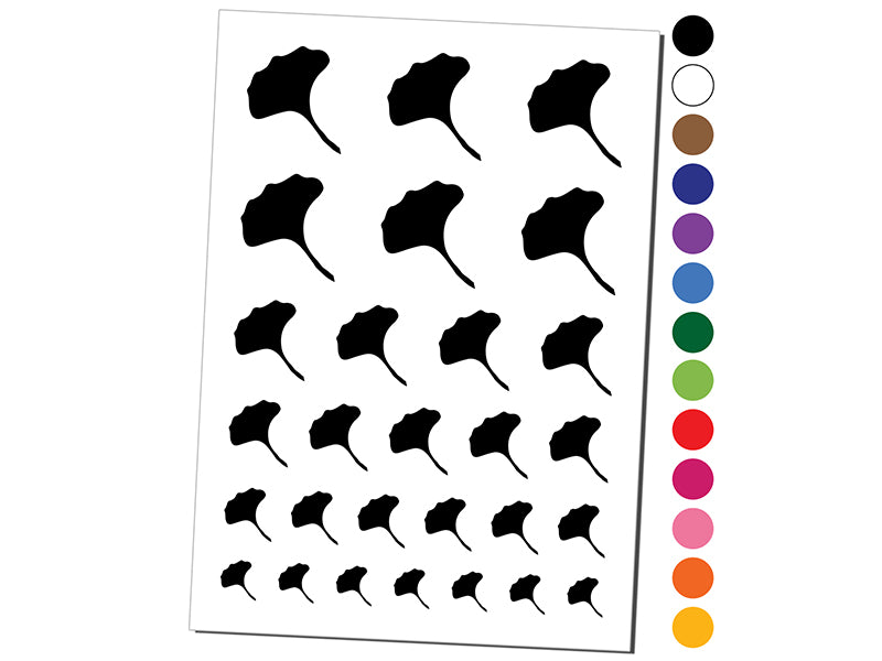 Ginkgo Leaf Solid Temporary Tattoo Water Resistant Fake Body Art Set Collection
