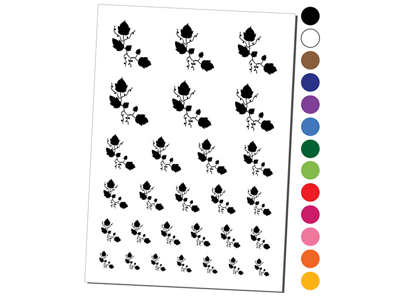 Ivy Vines Solid Temporary Tattoo Water Resistant Fake Body Art Set Collection
