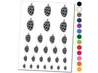 Pinecone Doodle Temporary Tattoo Water Resistant Fake Body Art Set Collection