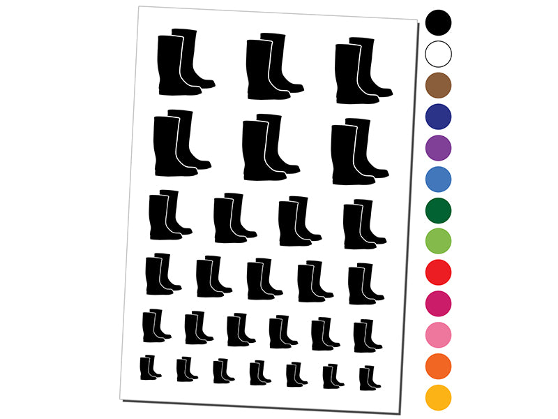 Rain Boots Solid Temporary Tattoo Water Resistant Fake Body Art Set Collection
