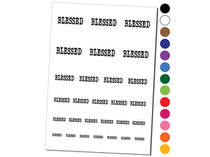 Blessed Text Temporary Tattoo Water Resistant Fake Body Art Set Collection