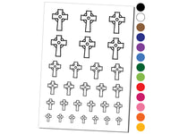 Celtic Cross Simple Outline Temporary Tattoo Water Resistant Fake Body Art Set Collection