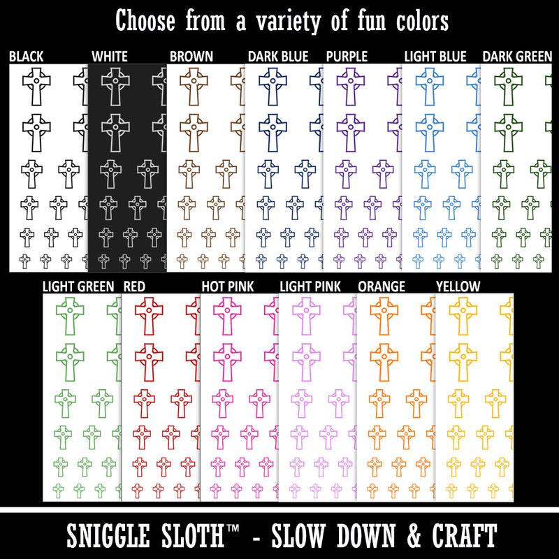 Celtic Cross Simple Outline Temporary Tattoo Water Resistant Fake Body Art Set Collection