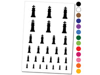 Chess King Piece Temporary Tattoo Water Resistant Fake Body Art Set Collection