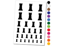 Chess Rook Piece Temporary Tattoo Water Resistant Fake Body Art Set Collection