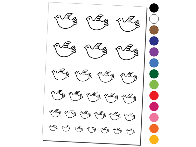Darling Dove Sketch Temporary Tattoo Water Resistant Fake Body Art Set Collection