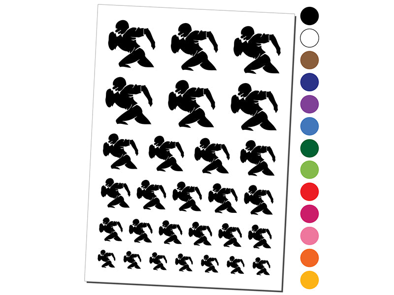 Football Player Running Solid Temporary Tattoo Water Resistant Fake Body Art Set Collection