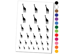 Giraffe Standing Solid Temporary Tattoo Water Resistant Fake Body Art Set Collection