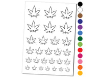 Marijuana Leaf Outline Temporary Tattoo Water Resistant Fake Body Art Set Collection