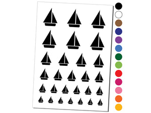 Sail Boat Sailing Icon Temporary Tattoo Water Resistant Fake Body Art Set Collection